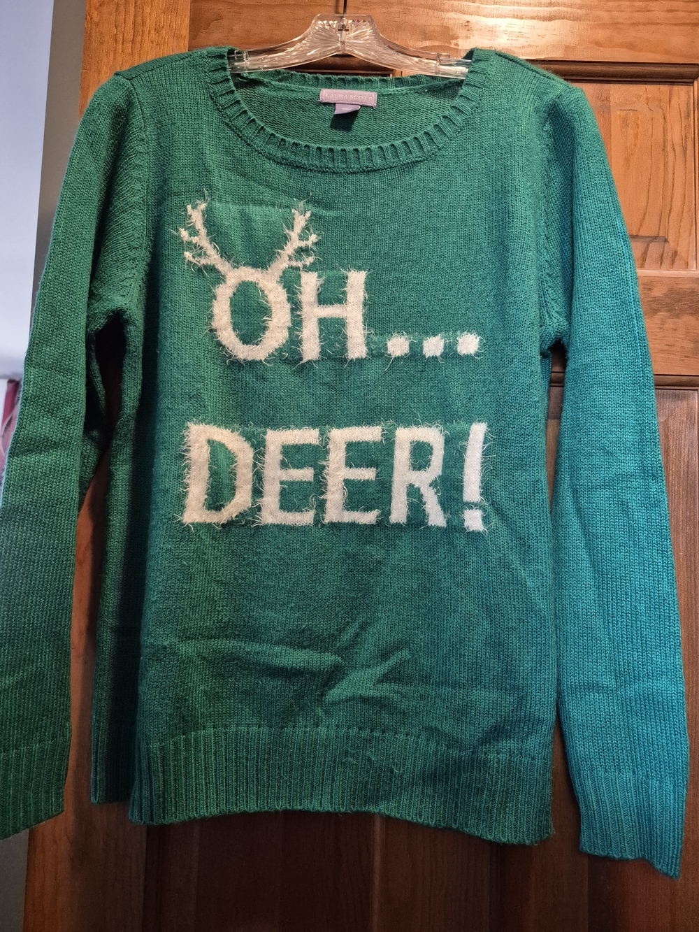 Laura Scott Green 'OH... DEER!' Crew Neck Holiday Sweater